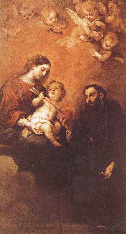 Bartolome Esteban Murillo St. Augustine and Our Lady and Son Norge oil painting art